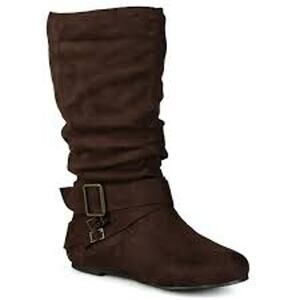 JOURNEE CHELY-6 WIDE CALF SLOUCH BOOTS BROWN 10